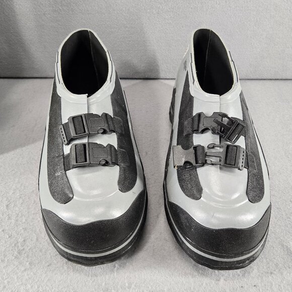 New Skellerup Quatro Safety 2 Buckel Moulded Sole Overshoe Size 11 Blk/Gray